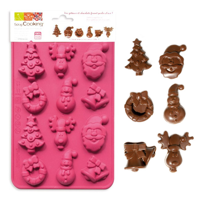 Molde De Figuras Navide As Para Chocolate De Silicona De X Cm