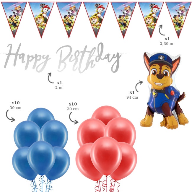 Decoración para Cumpleaños de la Patrulla Canina, Paw Patrol