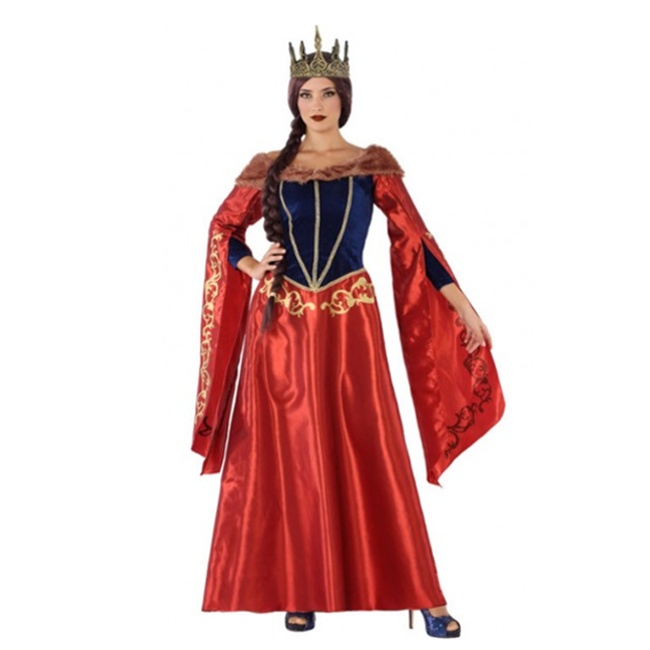 Disfraz de reina medieval rojo y azul para mujer por 20,75 €