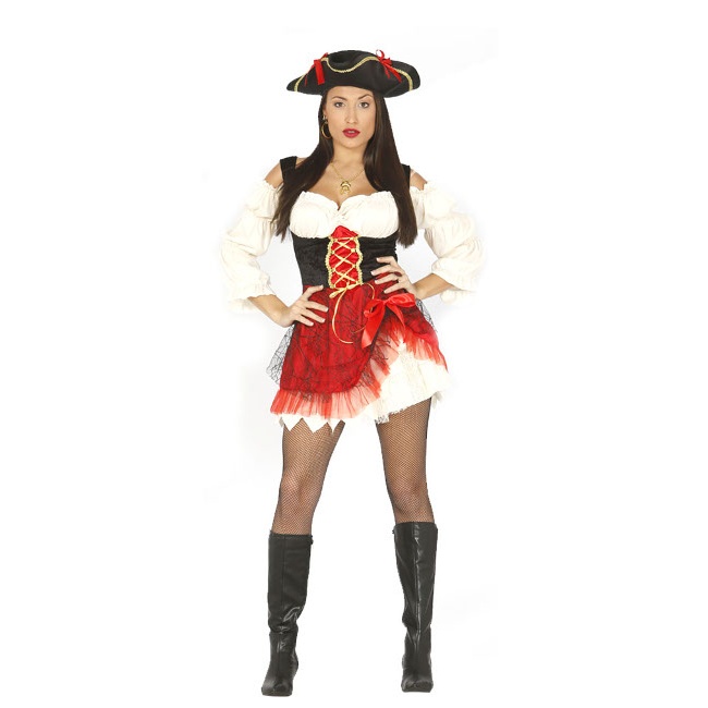 Mujer Pirata Con Una Espada Disfraz De Halloween Foto de stock y