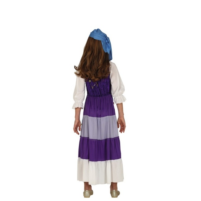 Disfraz de zíngara con pañuelo azul para niña por 23,00 €