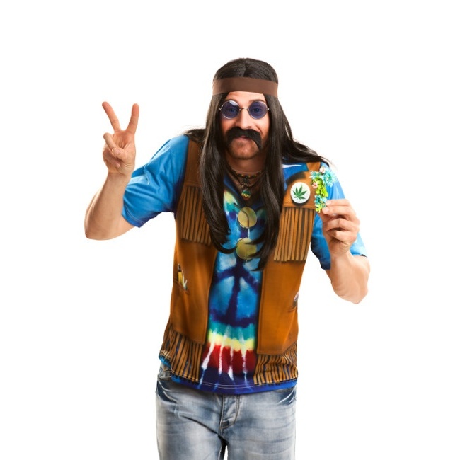 métrico Clínica habla Camiseta disfraz de hippie con chaleco para hombre por 18,00 €