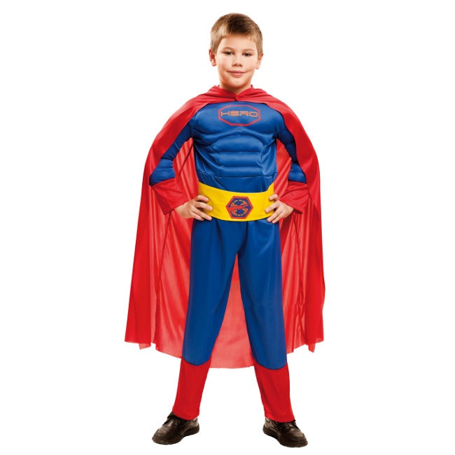 Disfraz de superhéroe musculoso con capa para niño por 17,25 €