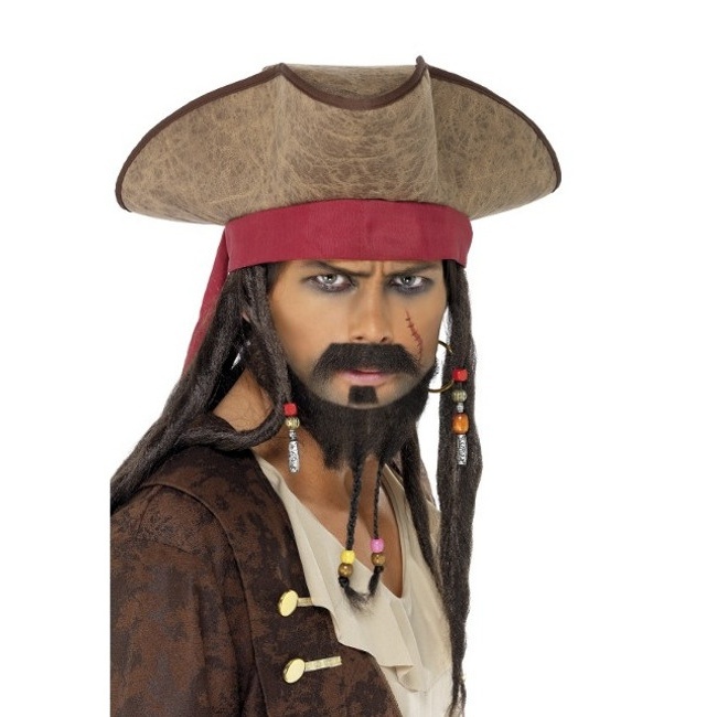 Punta de flecha Leche ajo Sombrero de pirata con pelo rasta - 55 cm por 12,50 €