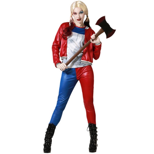Peluca + Bate Harley Quinn Mujer Fiesta Disfraces Halloween
