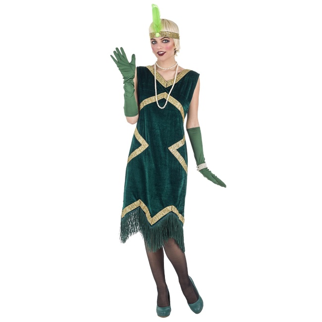 Negociar Sociología Párrafo Disfraz de Charleston años 20 verde para mujer por 21,25 €