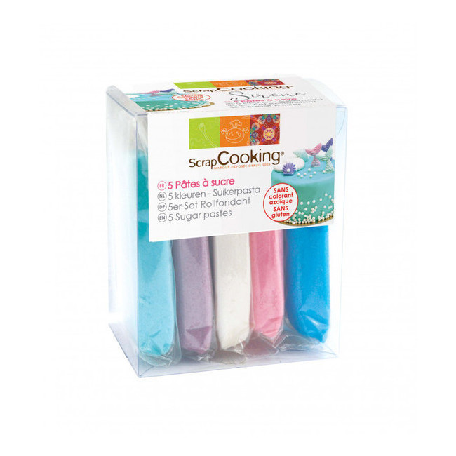 Set de fondant de 5 colores vivos de 400 gr - Scrapcooking por 11,00 €