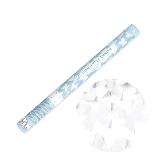 Cañón de confetti de mariposas blancas - 60 cm por 4,25 €