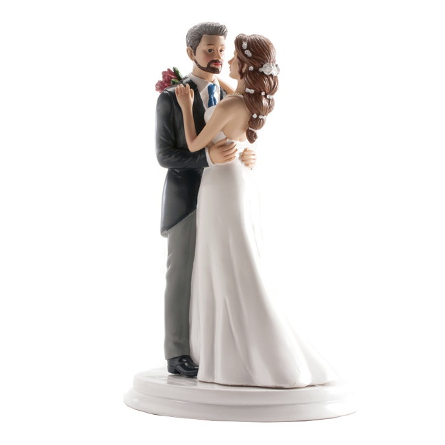 Figura para tarta de boda de novios bailando - 21 cm
