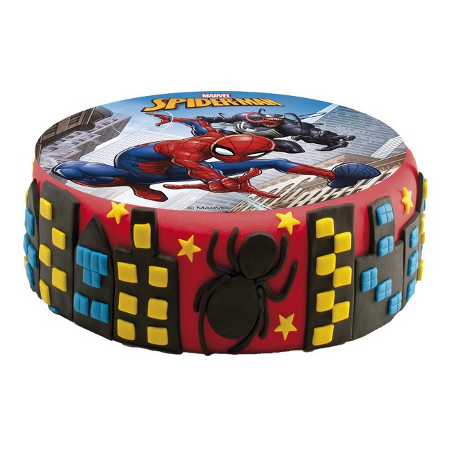 24 obleas comestibles precortadas para decoración de tartas:  bloques de construcción Spiderman : Comida Gourmet y Alimentos