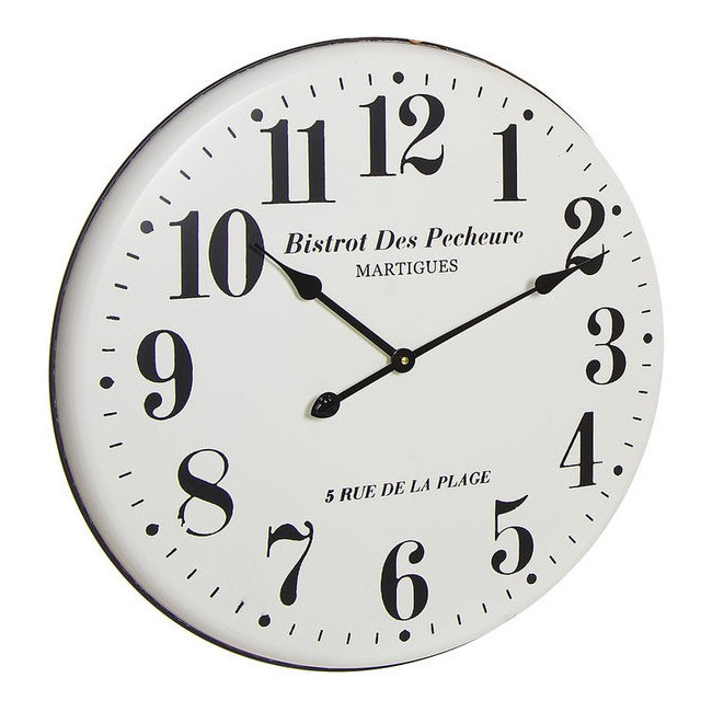 Reloj de pared adhesivo efecto madera de 60 cm - DCasa - 1 unidad