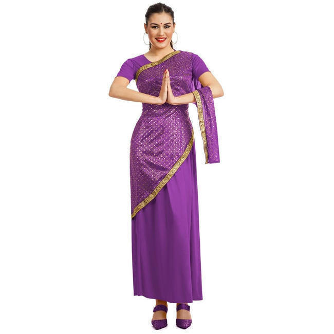 Disfraz de hindú Bollywood para mujer lila