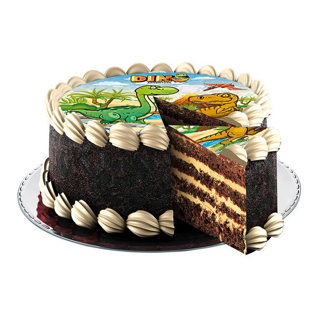 Decoración comestible para tarta de dinosaurio de 6. ° cumpleaños