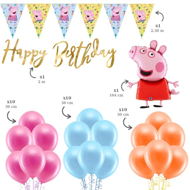 Kit de globos La Peppa Pig