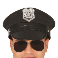 Gorra de policía negra - 60 cm