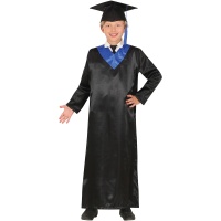 Disfraz de diplomado negro y azul infantil
