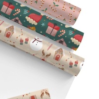 Papel de regalo de diseño navideño de 5,00 x 0,70 m - 1 unidad