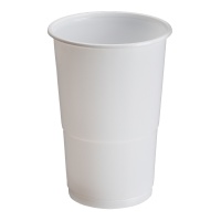 Vasos de 250 ml de plástico blanco - 25 unidades