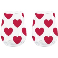 Vaso de 500 ml Corazones - 2 unidades