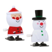 Figuras de Papá Noel o muñeco de nieve andantes de 8 cm - 1 unidad