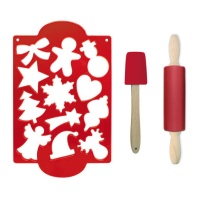 Kit de multi cortador de Navidad, rodillo y espátula - Scrapcooking - 3 piezas