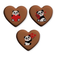 Figuras de chocolate con leche de Panda San Valentín - Dekora - 54 unidades