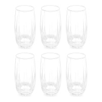 Vaso de 510 ml transparente rayas - 6 unidades