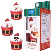 Set decorativo para cupcakes de Papá Noel - PME - 6 unidades