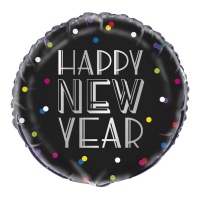 Globo redondo de Happy New Year de 46 cm - Grabo