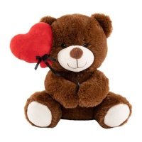 Peluche de oso con globo de corazón de 23 cm