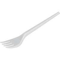 Tenedores de 16,5 cm de plástico blanco - 25 unidades