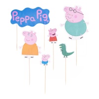 Toppers para tarta de Peppa Pig - 12 unidades