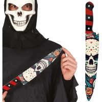 Cuchillo con silueta de calavera de 37 cm