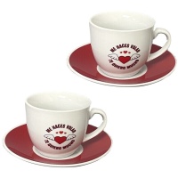 Taza de 100 ml de café Corazón amor - 2 unidades