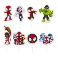 Picks de Spidey de 4,5 x 2,7 cm - 16 unidades