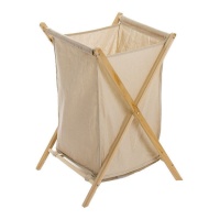 Cesto para la ropa natural plegable de 60 x 40 x 39 cm