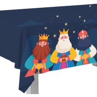 Mantel de Reyes Magos con estrellas de 1,80 x 1,20 m