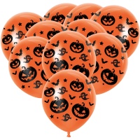 Globos de látex de Halloween de Calabazas de 30 cm - 10 unidades