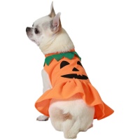 Disfraz para perro de calabaza con volante