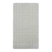 Alfombra de ducha antideslizante de 67,7 x 38,5 cm de cuadros gris