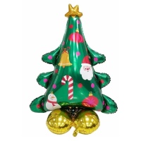 Globo de árbol de Navidad con base metalizado de 95 cm