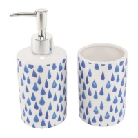 Set de baño gotas azules - 2 piezas