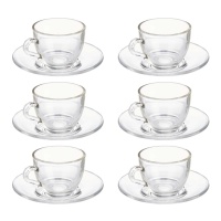 Taza de café de 85 ml con plato - 6 servicios