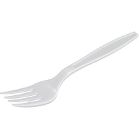 Tenedores de 18 cm de plástico blanco - 12 unidades