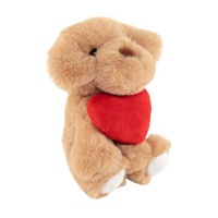 Peluche de perro con corazón rojo de 15 cm