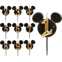 Vela de número de orejas de Mickey Mouse de 8,5 cm - 1 unidad