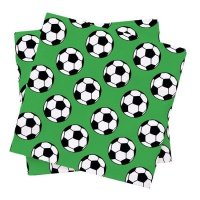 Servilletas de Fútbol balones de 16,5 cm - 20 unidades