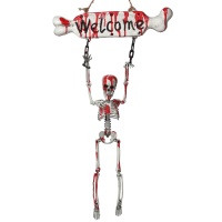 Colgante decorativo de esqueleto Welcome de 66 x 38 cm