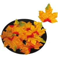 Hojas decorativas naranjas de 9 a 10 cm - 24 unidades