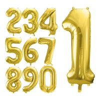 Globo de número dorado de 72 cm - PartyDeco